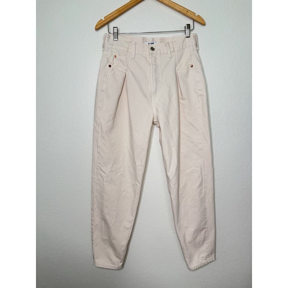 Re/Done 40s Zoot Straight Jeans Vintage White Denim Size 28 Modern Minimalist
